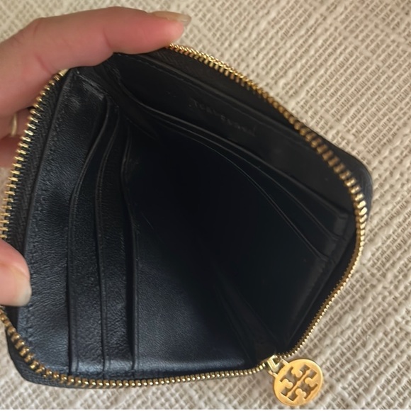 Preloved RARE 🔥 Tory Burch Monogram S leather Card Case Wallet Keychain - Picture 3 of 11